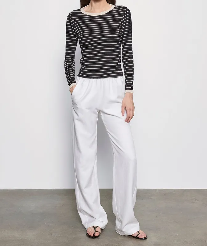 Stripe Classic L/S Tee Black/wheat Stripe