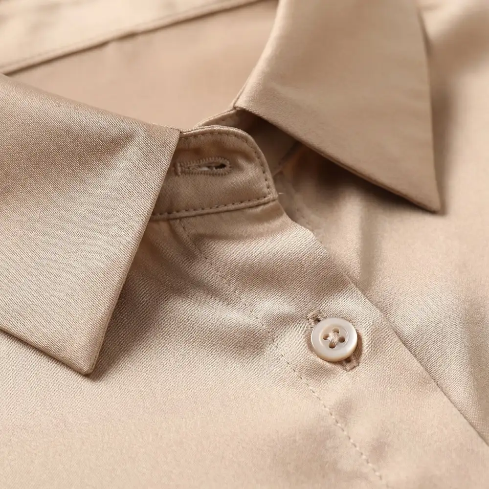  Satin Button Up Blouse
