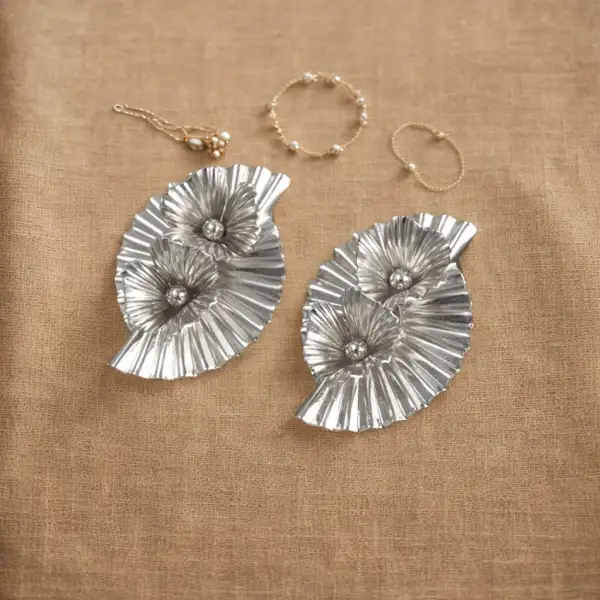 Leaf Metal Stud Earrings