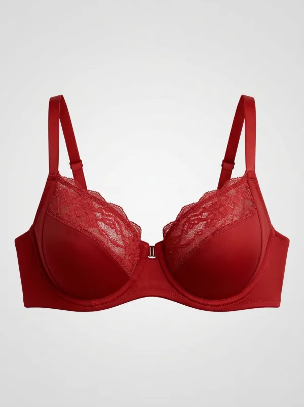 Women's Classic Underwire Floral-Lace Lace-Trim Bra
