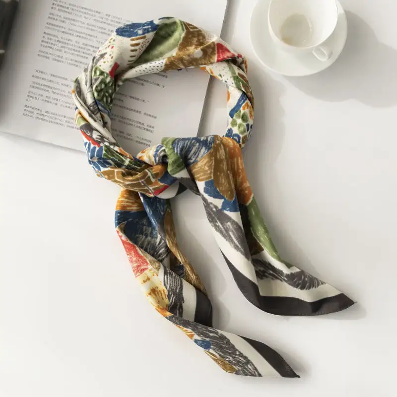 Graffiti Floral Pattern Square Scarf
