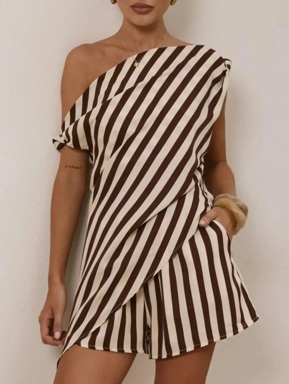 One Shoulder Top Set