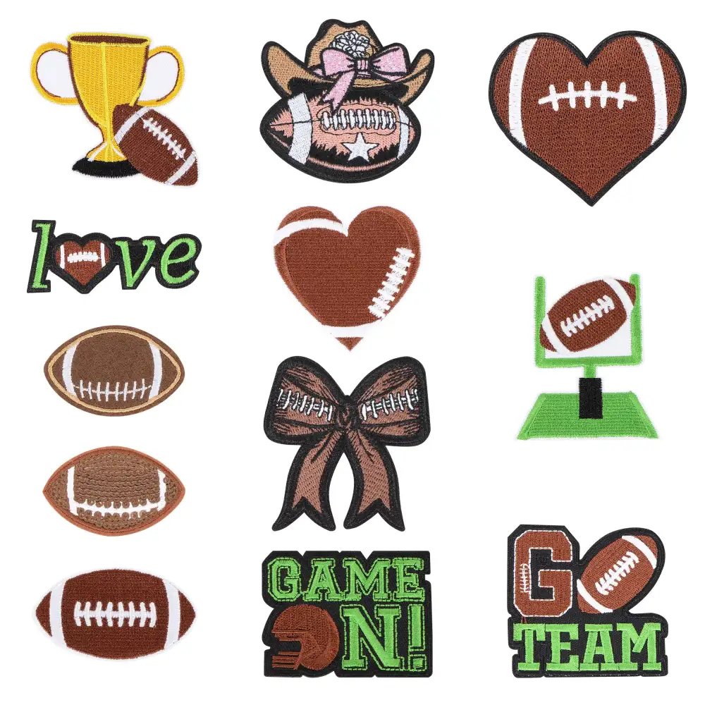 Embroidered Football Applique Patch Set