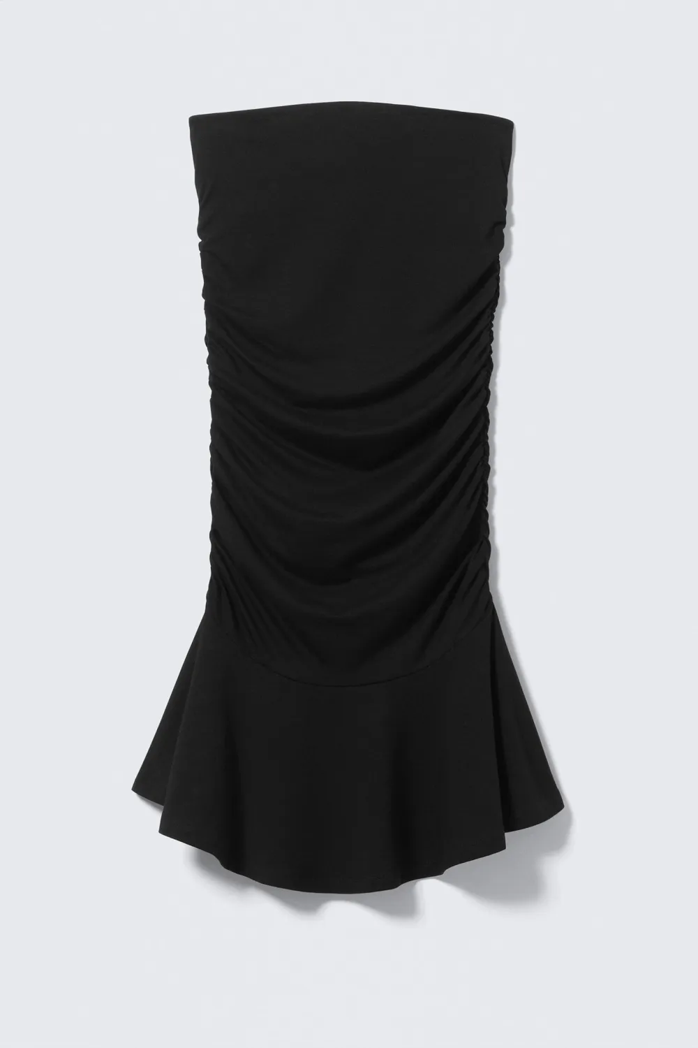 Ruched Straight Neck Dress