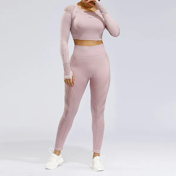 Yoga Gym Fitness Athletic Pants Leggings Long Sleeve Seamless
