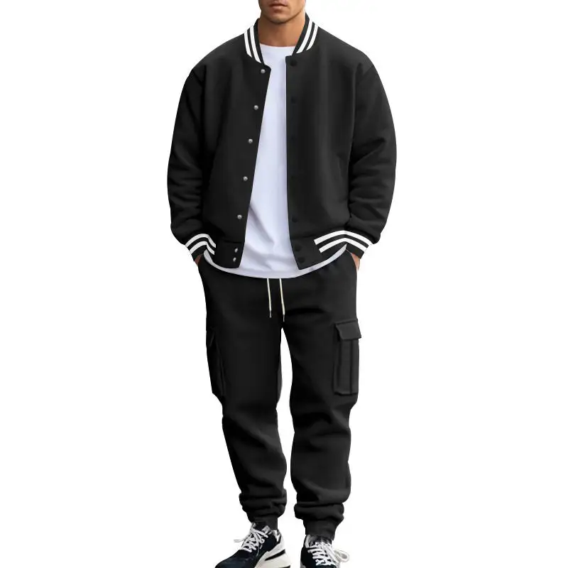 Easy-Wear Stand Collar Loose Cardigan Jacket Pants Set
