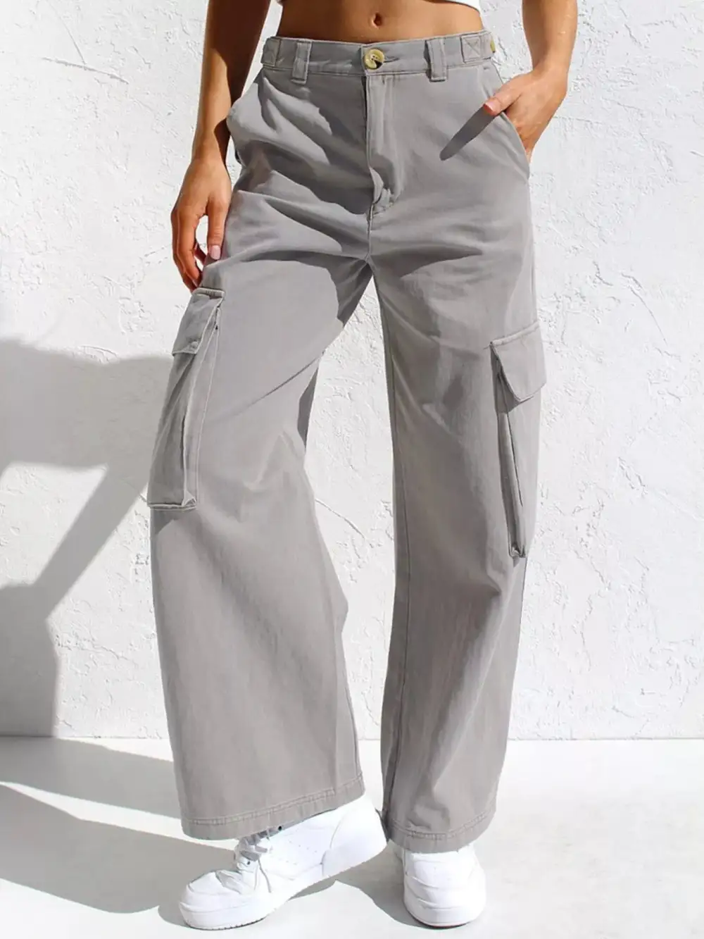 High-Waisted Wide Leg Cargo Jeans