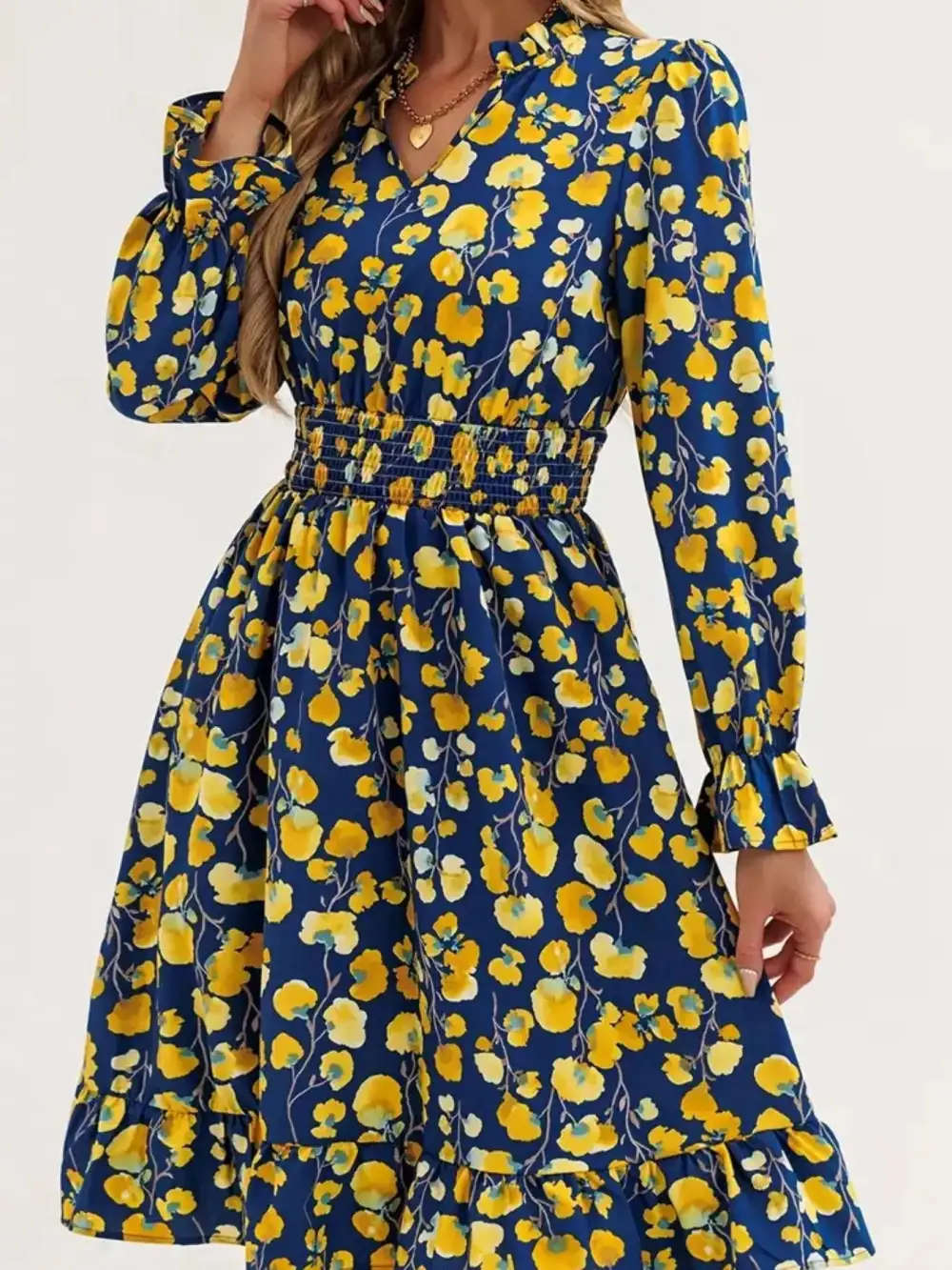 Clean Line Floral Dress