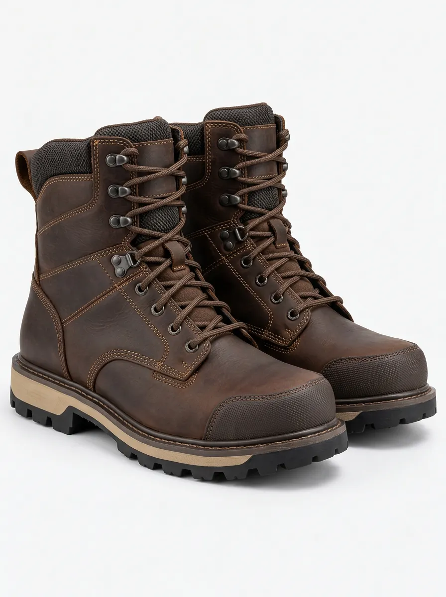 Men's Waterproof Brown Jobsite Boots