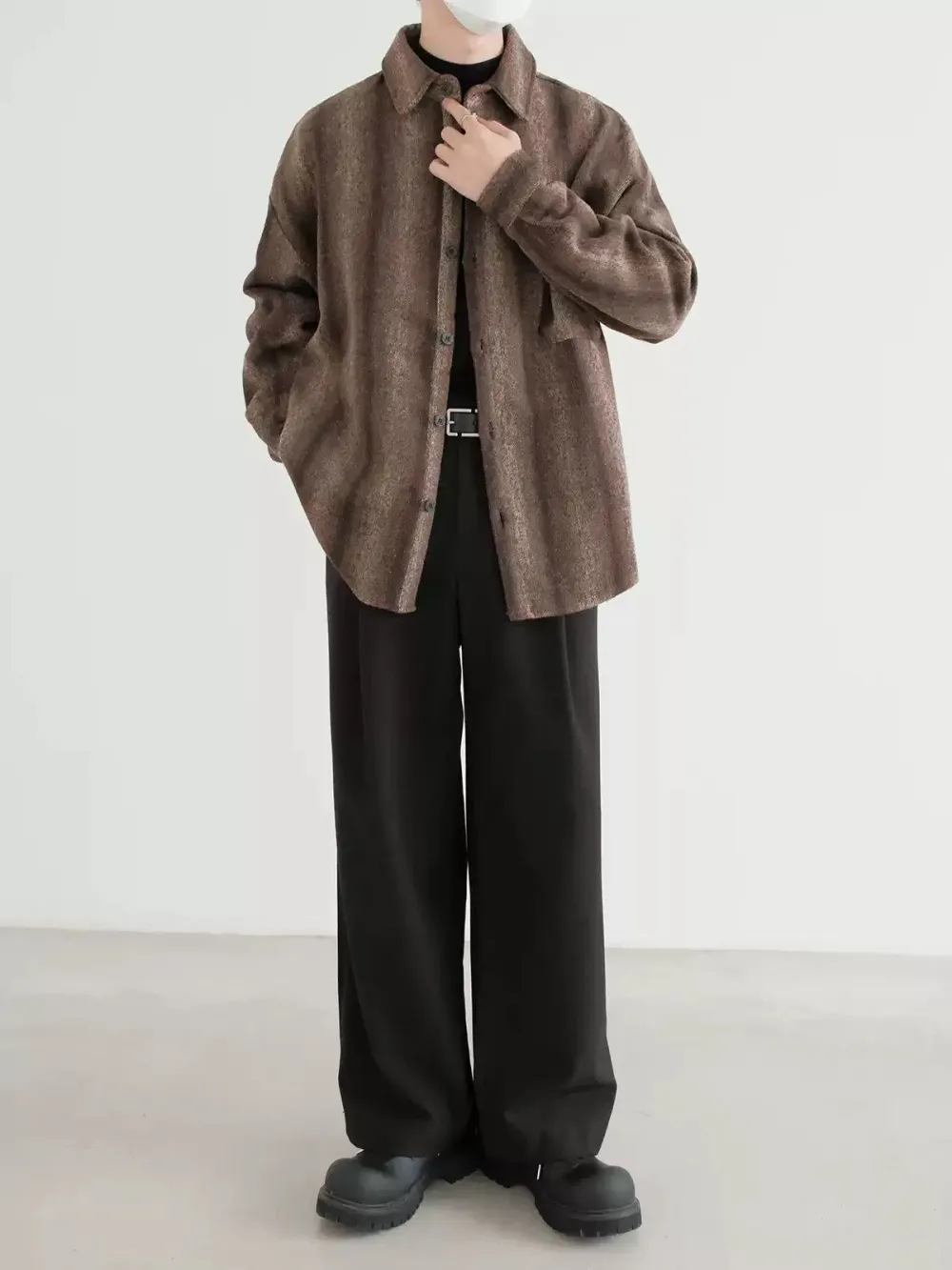 Woolen Stripe Textured Shirt