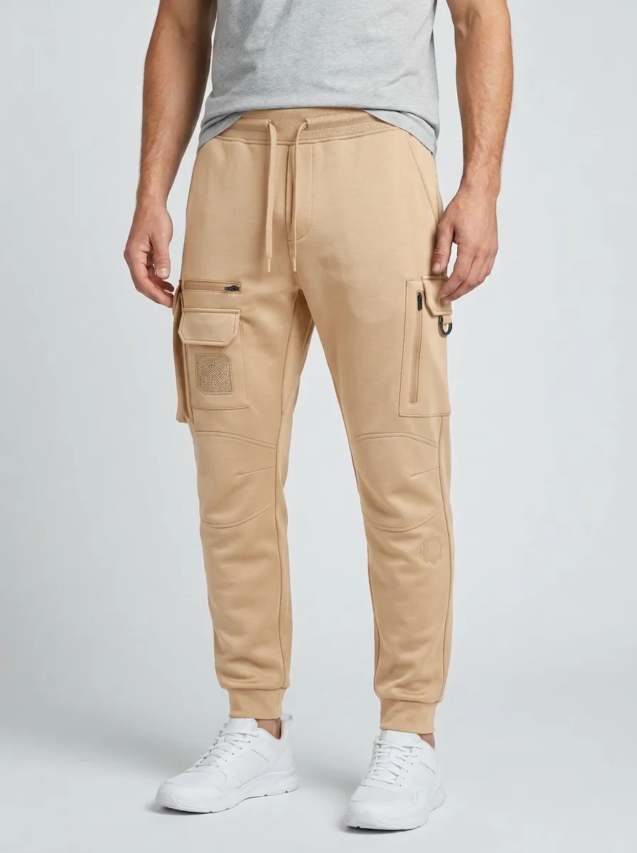 Outdoor-Inspired Geometric Graphic Print Classic Look Men's Cargo Jogger Pants