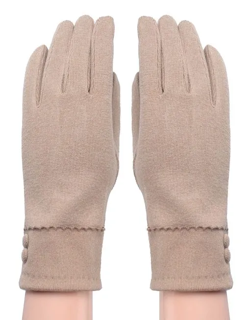 Button Detail Suede Gloves