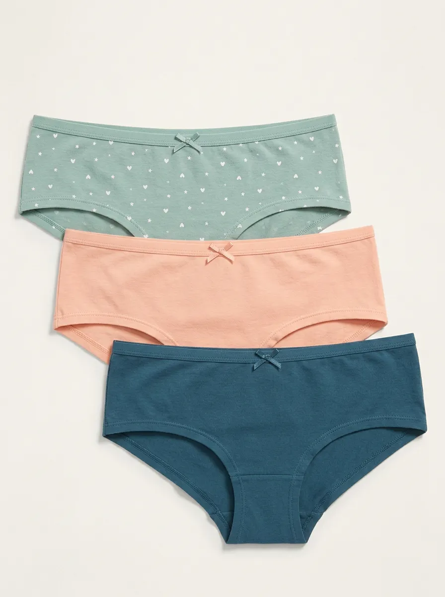 Heart Star Women's Three-Piece Panty Set