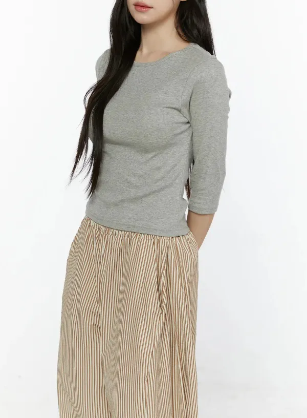 Basic Three-Quarter Sleeve Tee