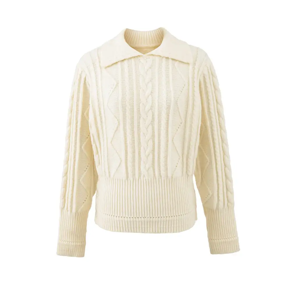Minimal Cable Knit Turtleneck Sweater