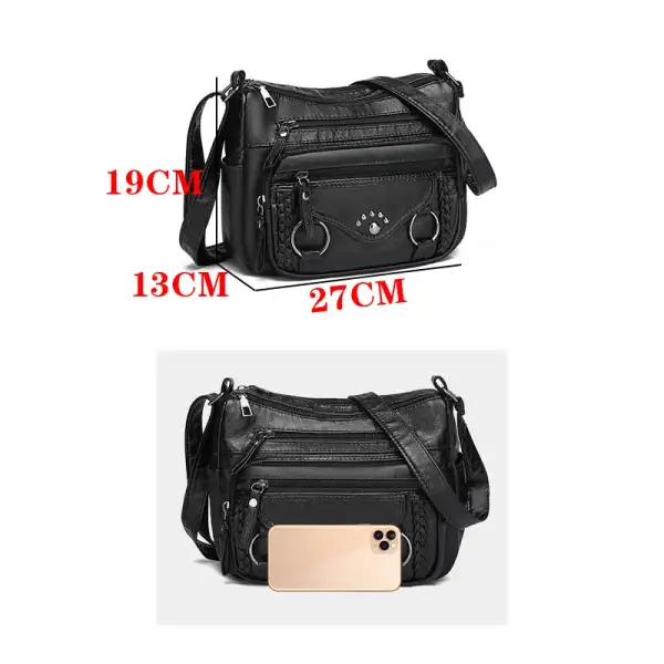 Chic Off-White Multi-Pocket Crossbody Bag