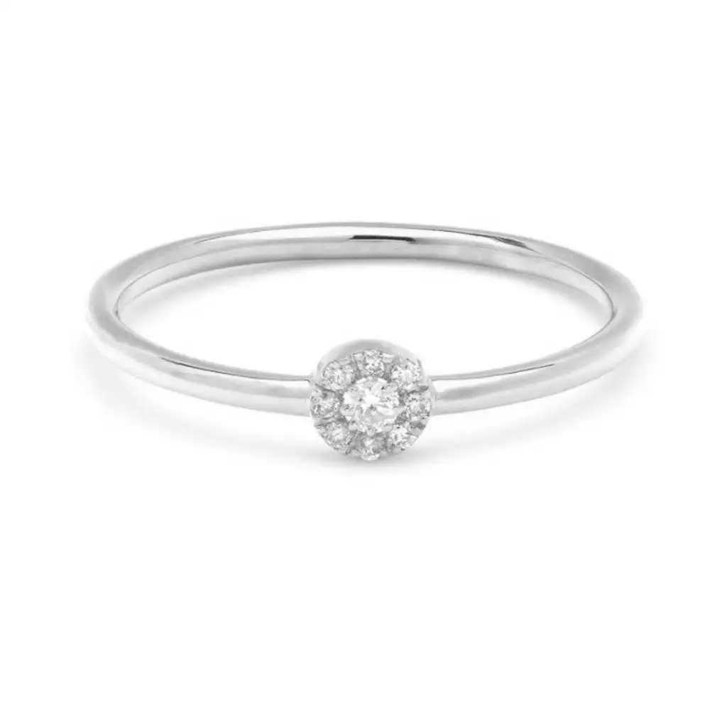 Gold Minimalist Halo Diamond Ring