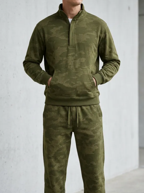 Men's Casual Activewear Camo Print Jogger Set
