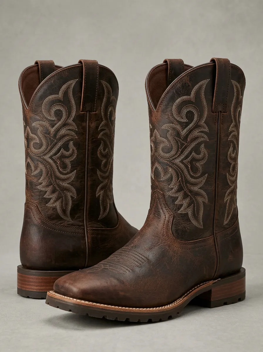 Men's Casual Western Cowboy Embroidered Cowboy Boots