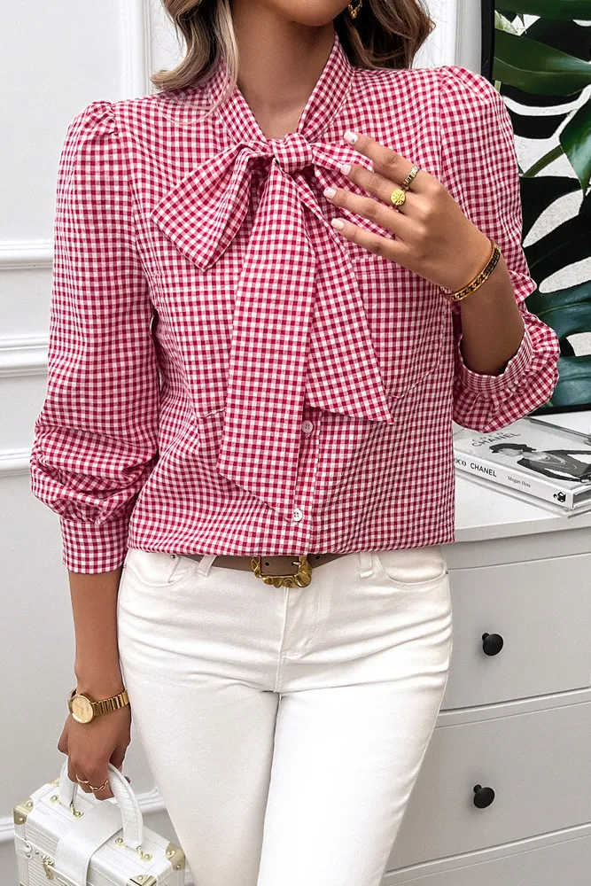 Plaid Button Up Tie Knot Tee