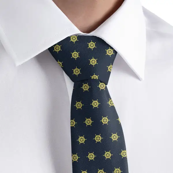Nautical Wheel Pattern Necktie