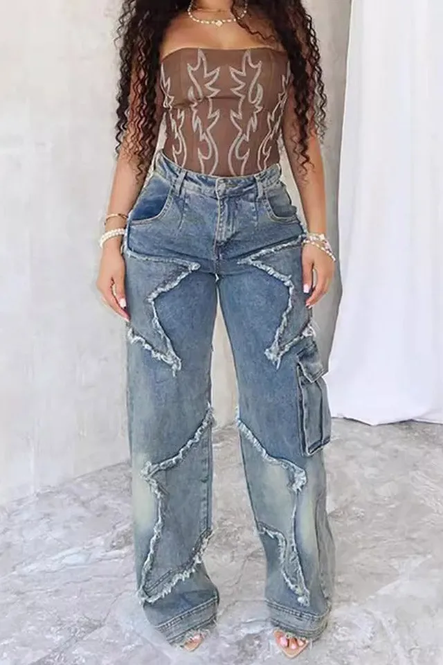 Wide-Leg Fringe Tassel Pants