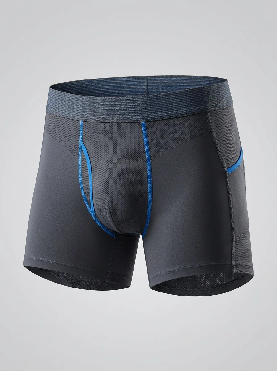Men's Charcoal Perforated Boxer Briefs