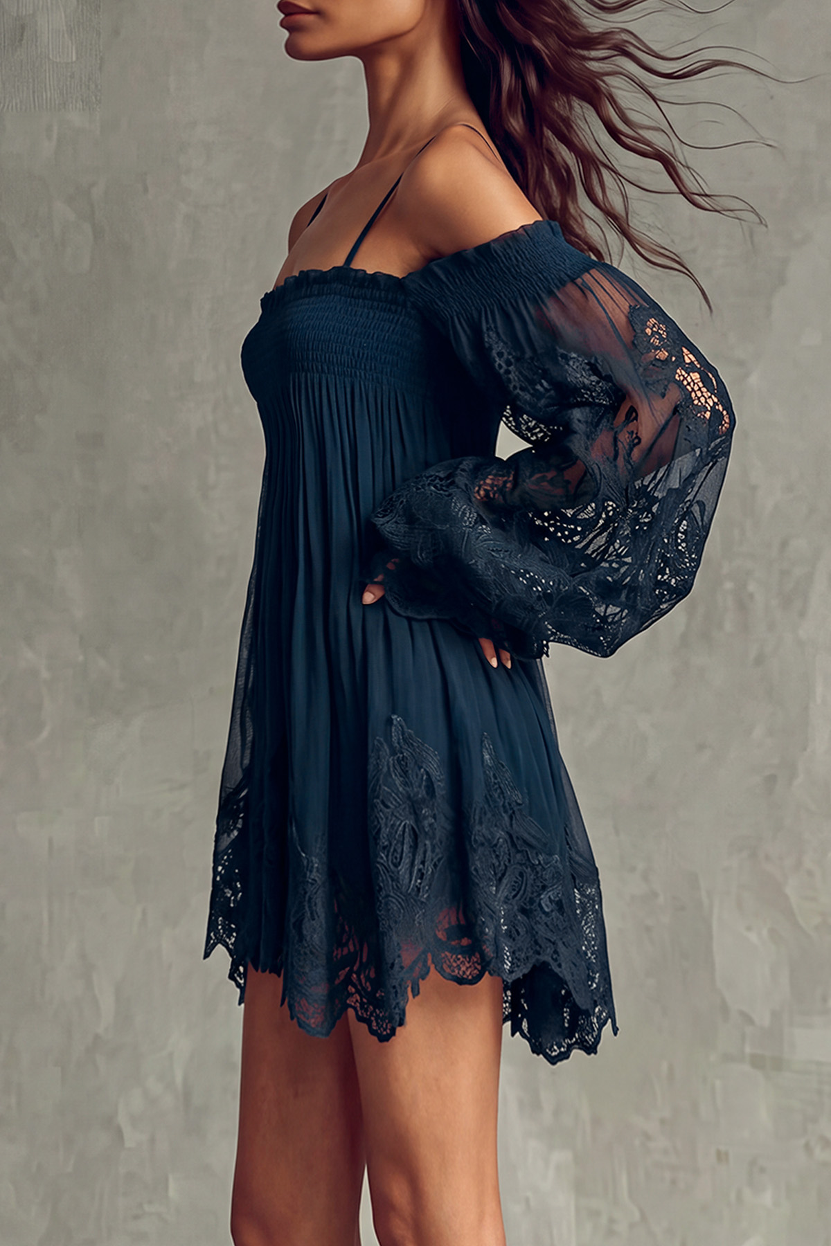 Spaghetti Strap Lace Mini Dress