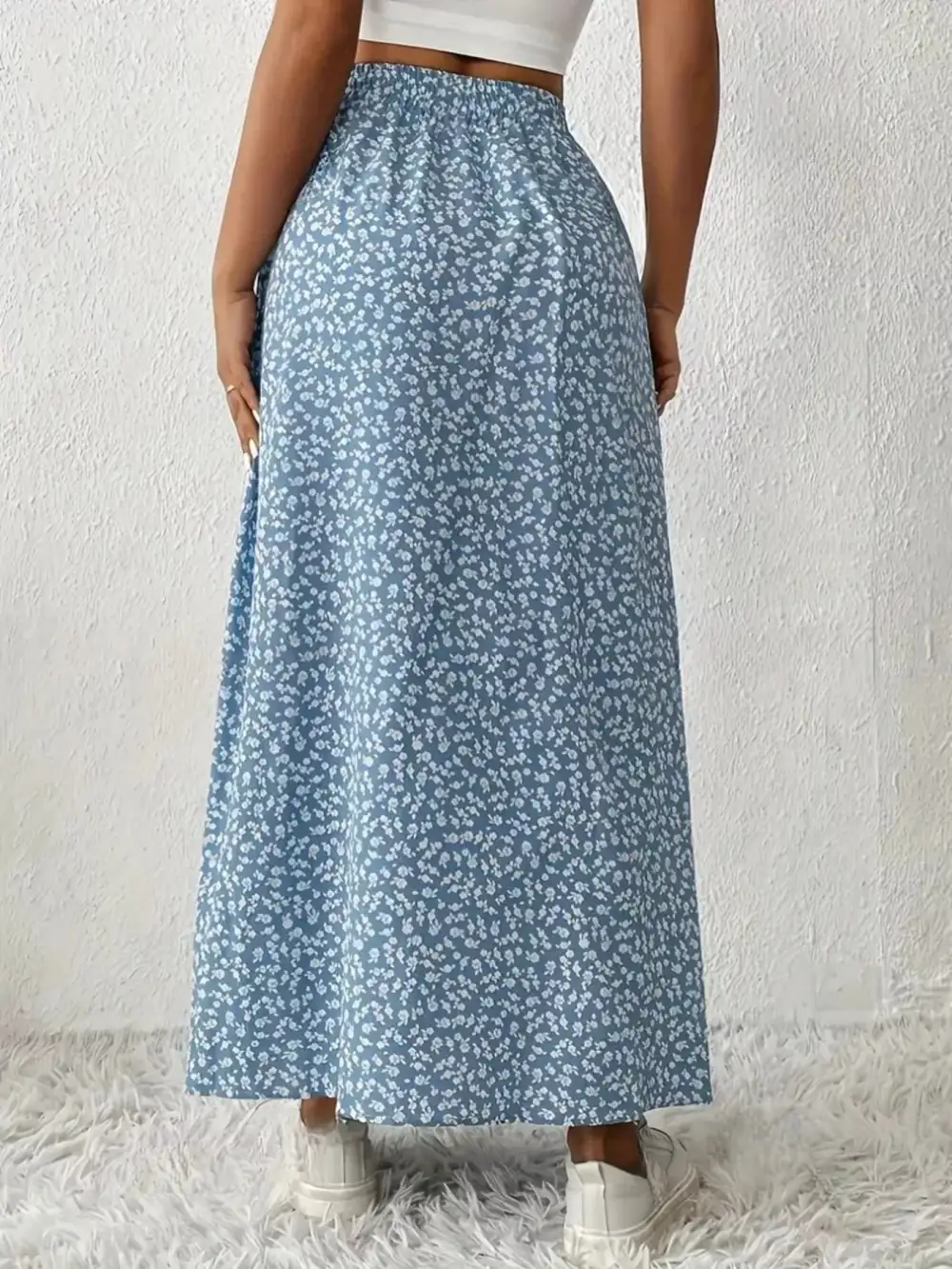 Wearable Printed Slit Detail Skirt