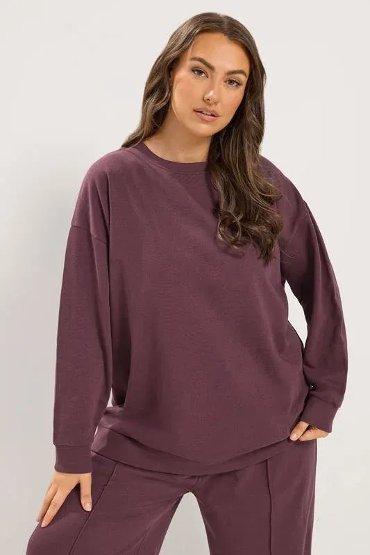 Burgundy Red Crew Neck Sweatshirt