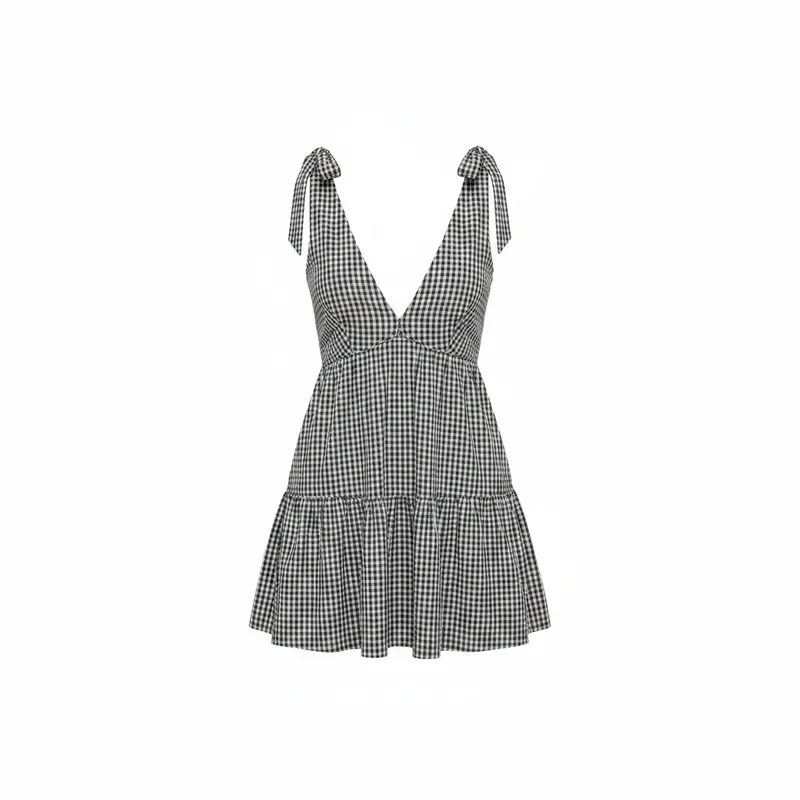Gingham Tie Strap Dress