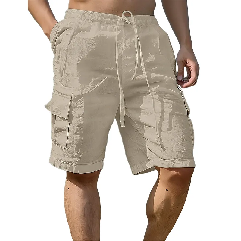 Cotton Linen Utility Shorts