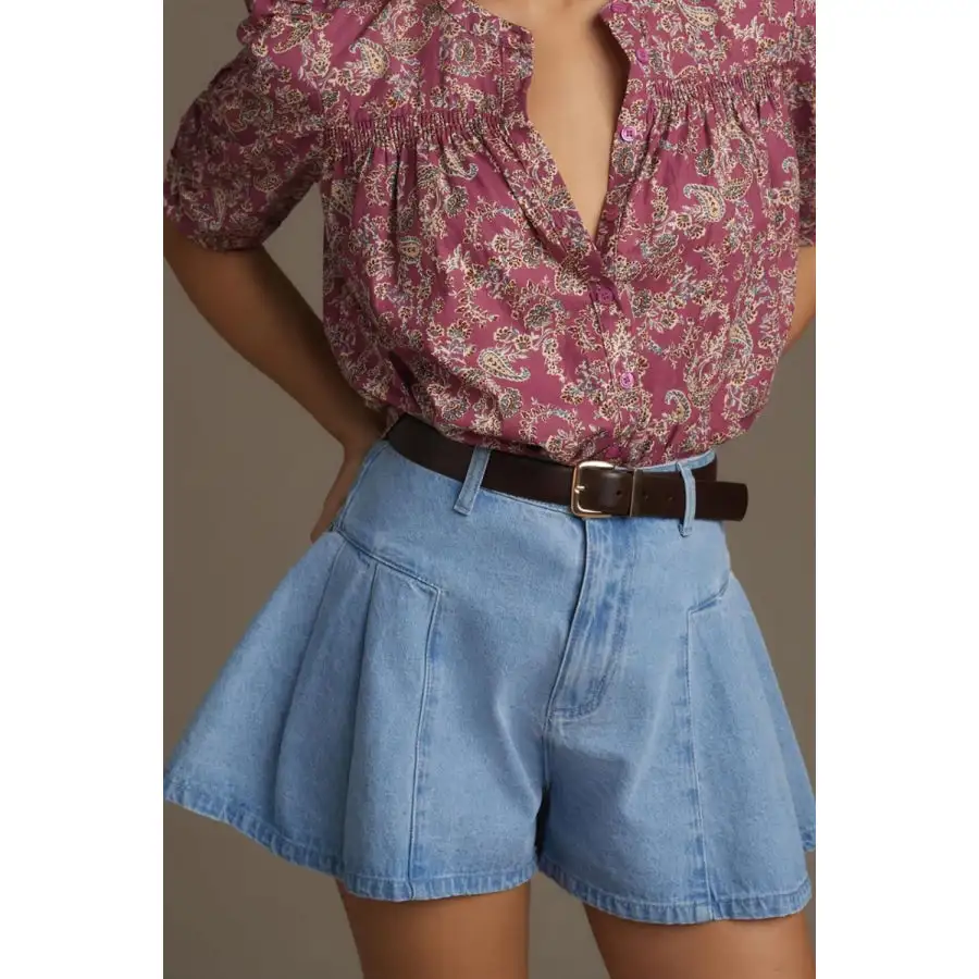 Patchwork Denim Shorts