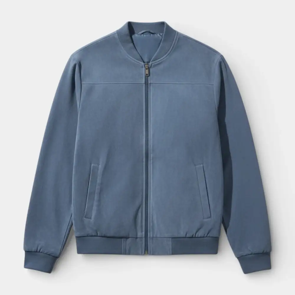 High Neck Zip Front Lightweight Bomber Jacket