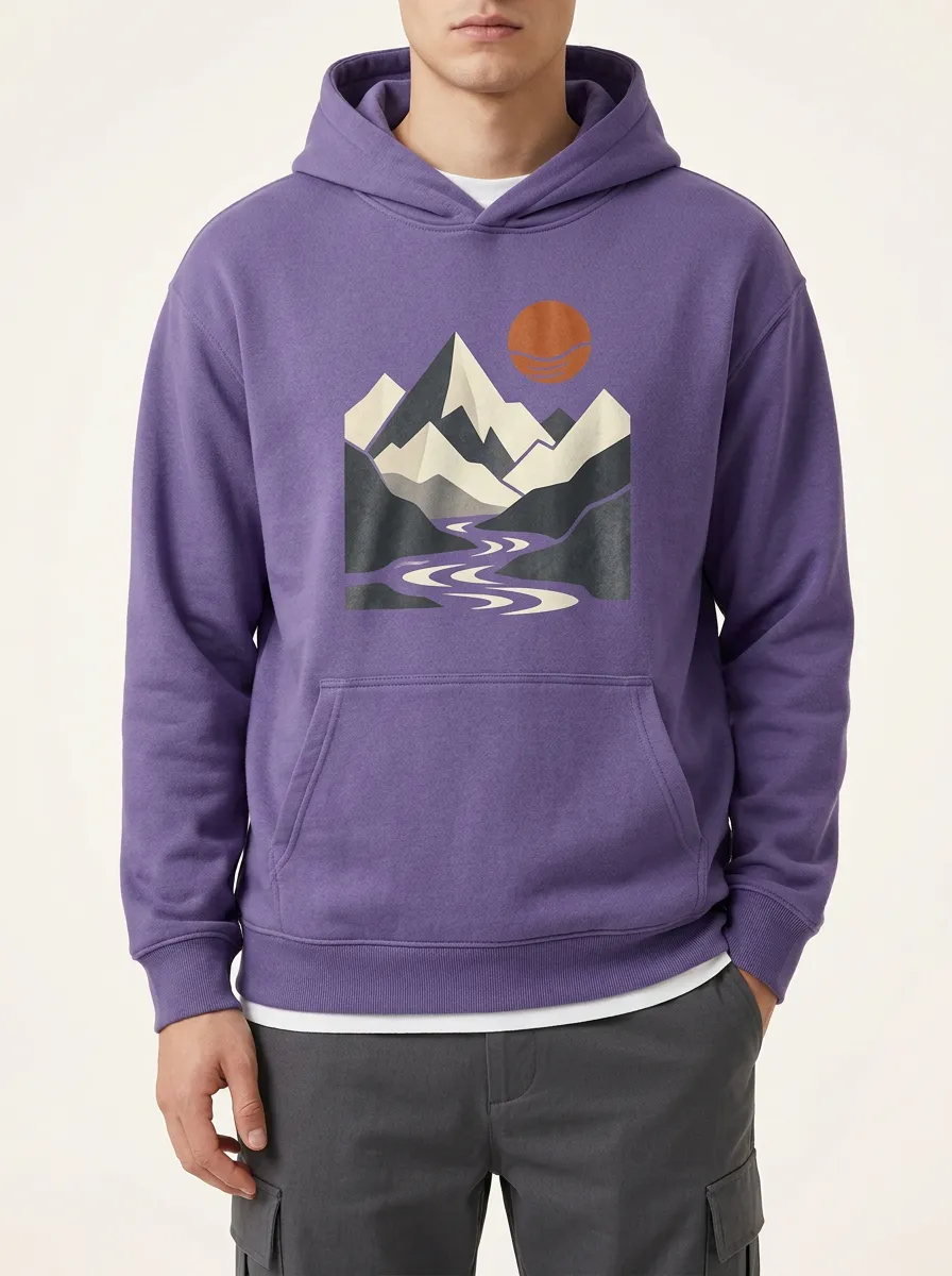 Unisex Statement Hoodie with Sun Nature Print