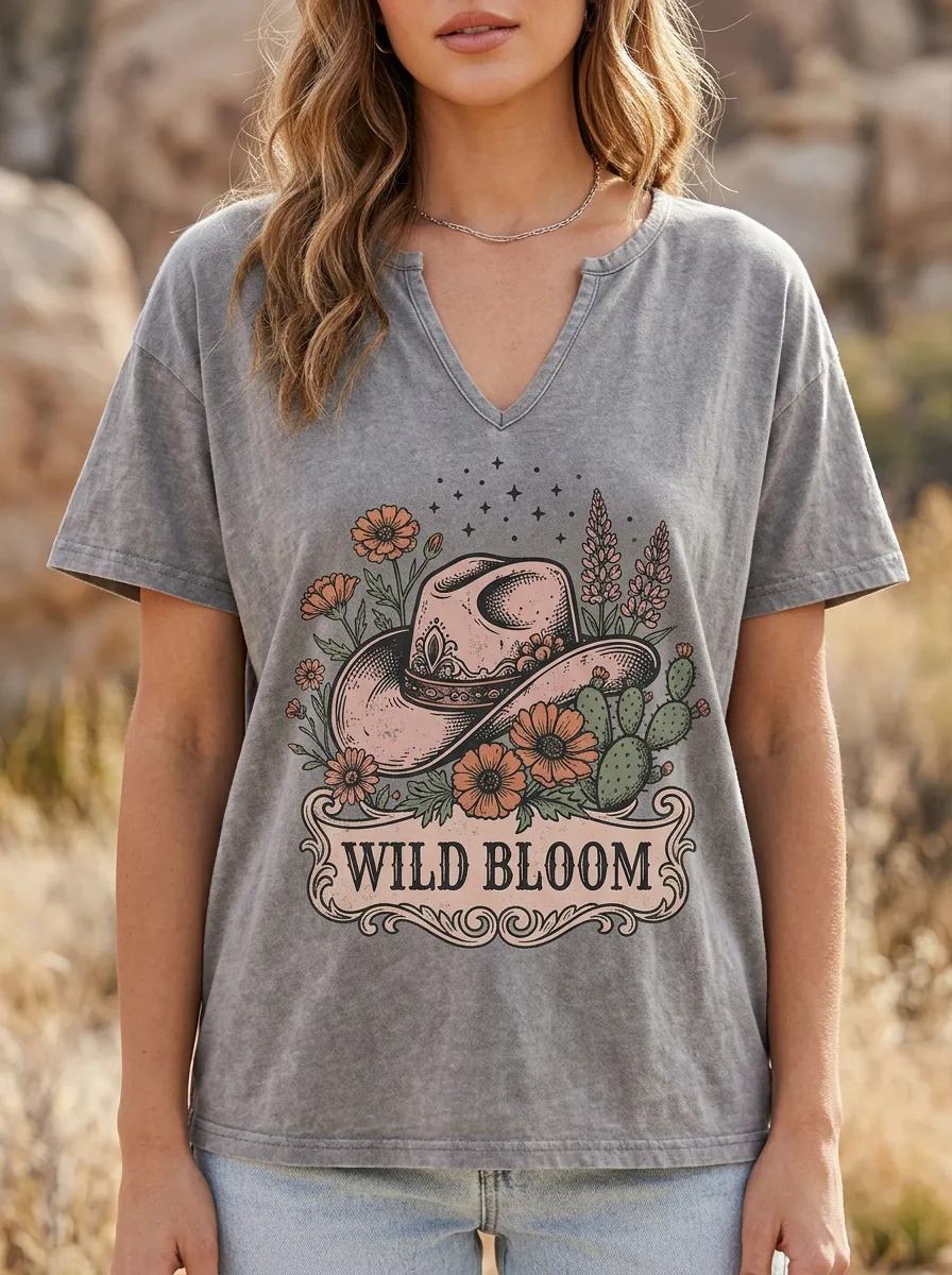 Refined Cactus Women's V-Neck T-Shirt