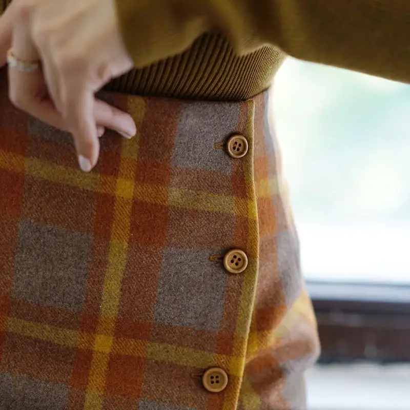 Comfortable Boho Everyday Casual Plaid Skirt