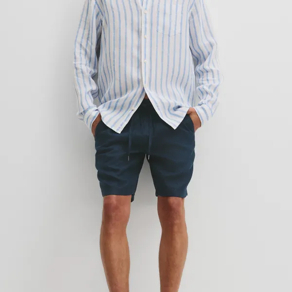 Men's Refined Drawcord Linen Shorts