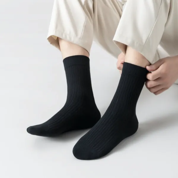 Cotton Ribbed Crew Socks