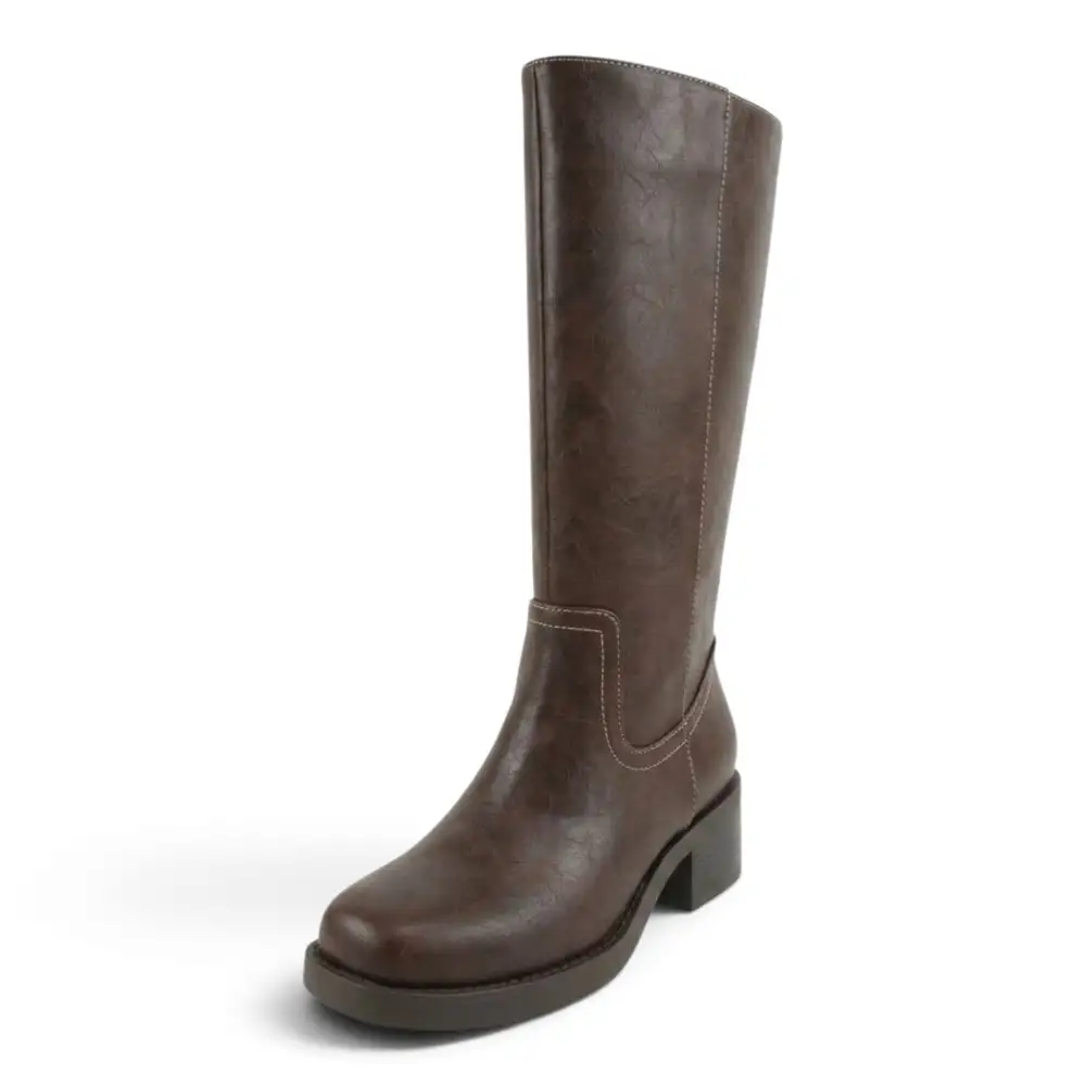 Belvin Square Toe Block Heel Tall Boot