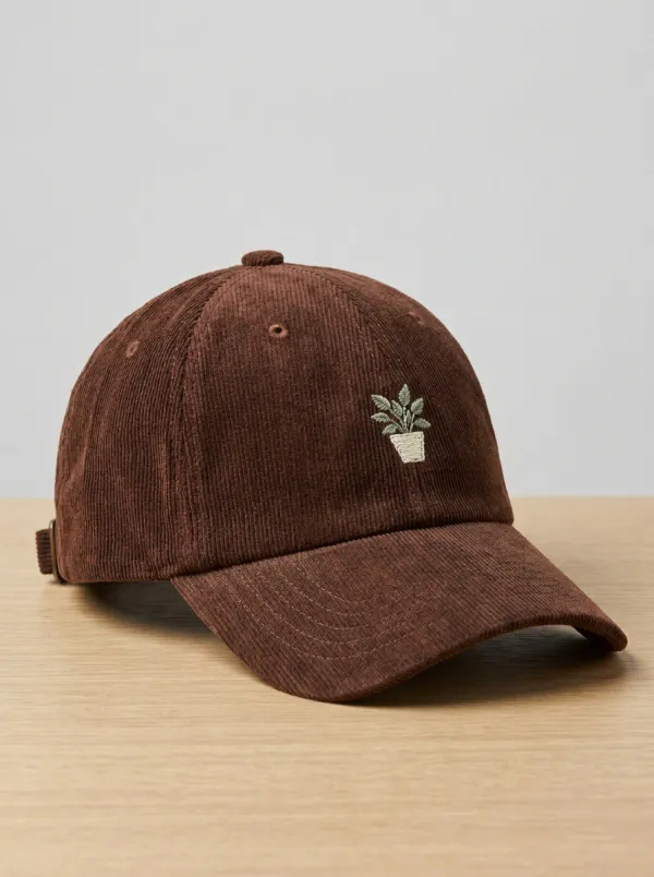 Plant-Lover Corduroy Embroidered Unisex Baseball Cap