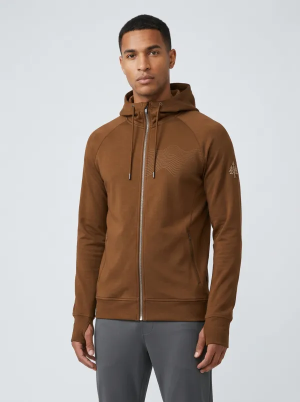 Men's Wave Tree Graphic Raglan Full-Zip Hoodie