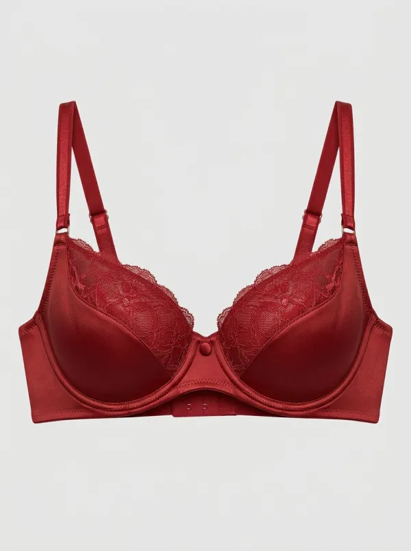 Women's Smooth Underwire Floral-Lace Lace-Trim Bra
