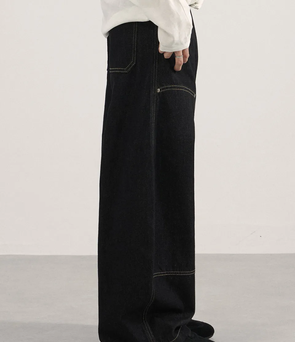 Everyday Wide Leg Cargo High Waist Denim Jeans