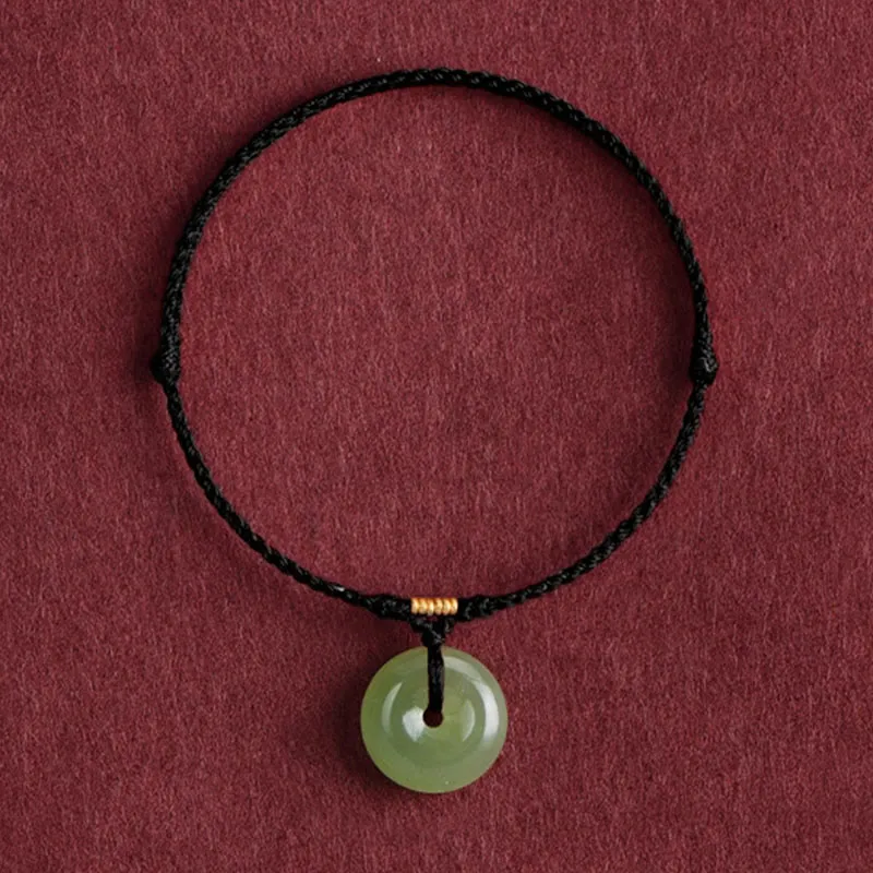 Natural Jade Buckle String Bracelet Anklet