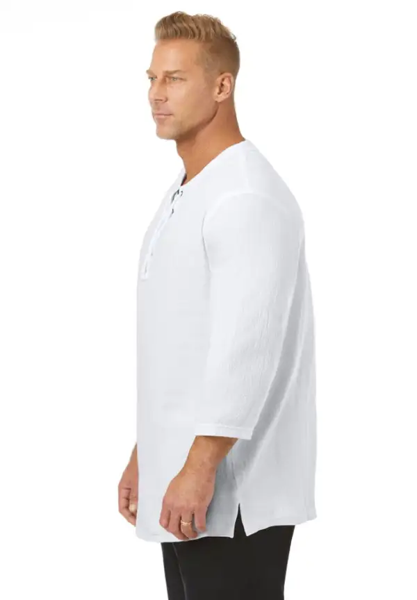 Gauze Lace-Up Shirt