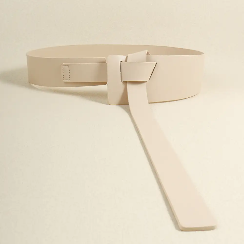 Knot-Detail Vegan-Leather Everyday Waist Belt