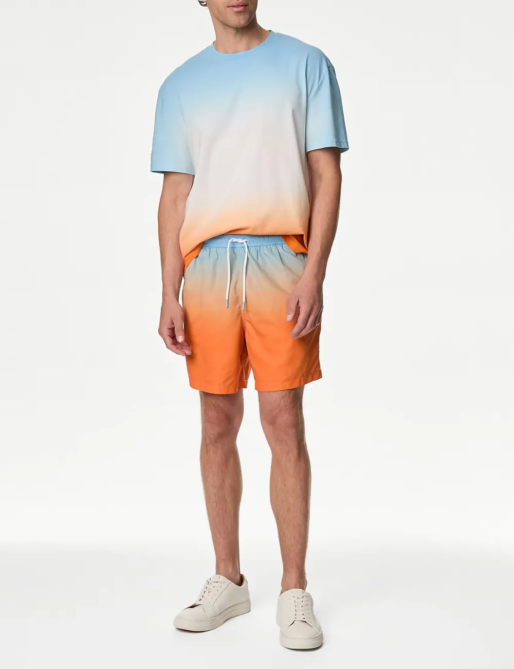 Pink Blue Gradient Short Sleeve T-Shirt