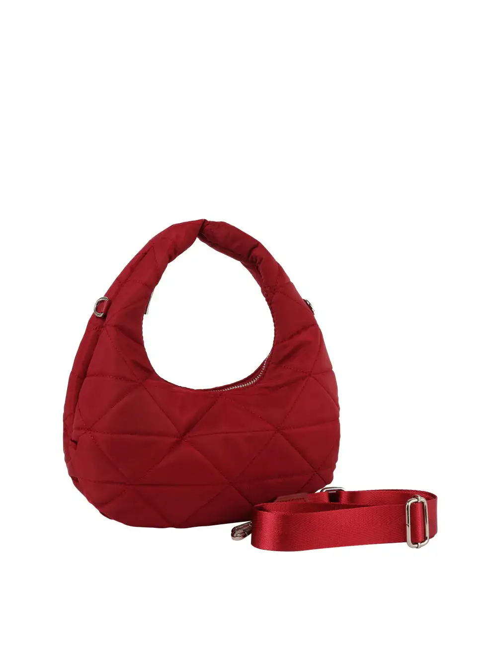 Timeless Detail Quilted Pocketed Faux Leather Hobo Shoulder Bag