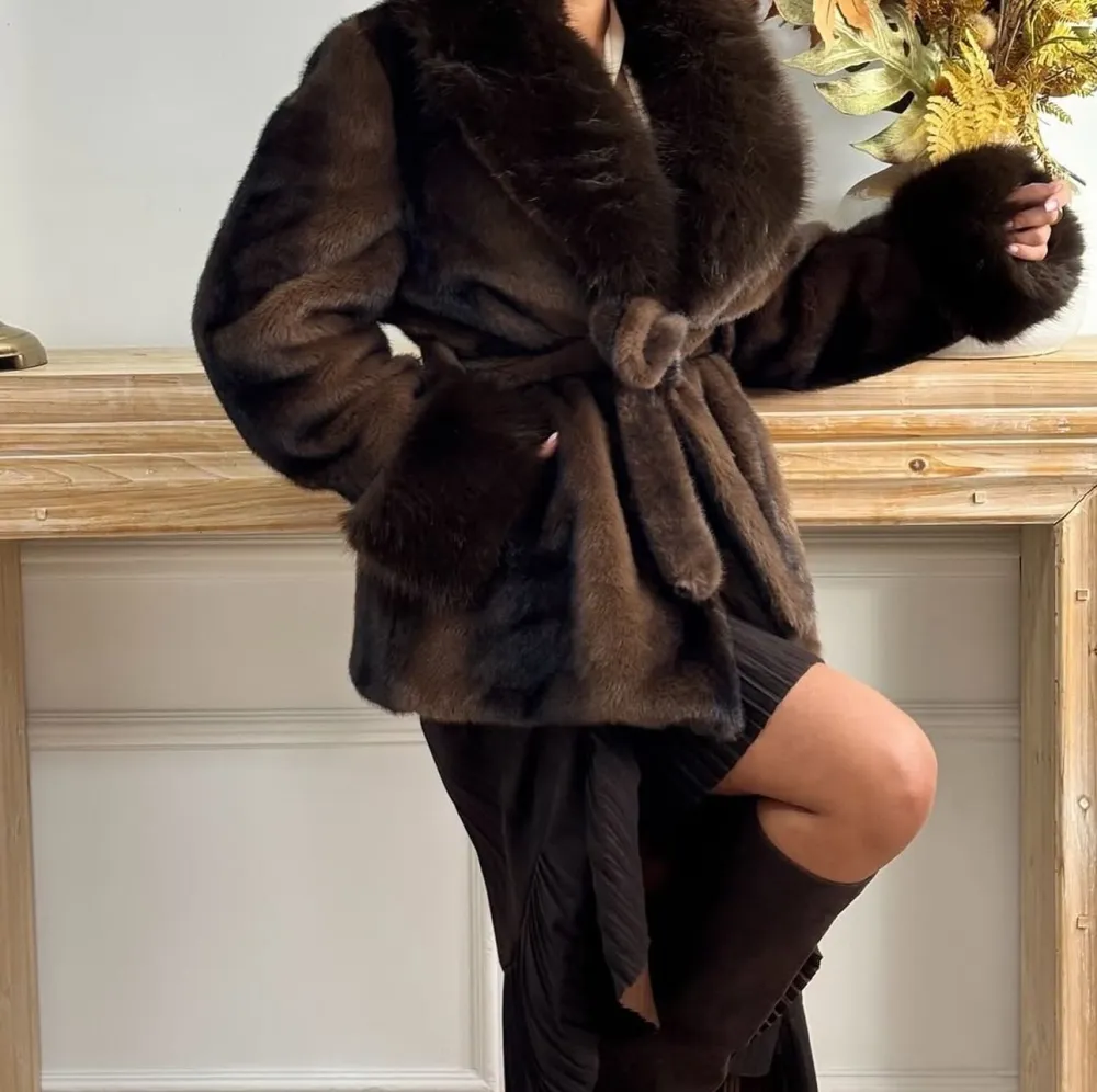 Faux Fur Trim Coat